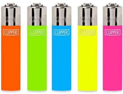 Immagine di ACCENDINO CLIPPER PIETRINA 48pz SOLID FLUO