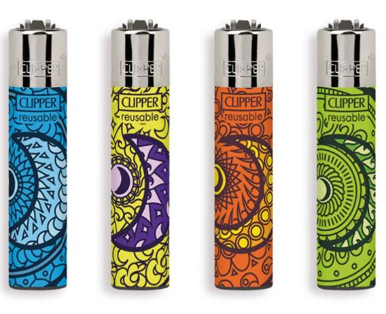 Immagine di ACCENDINO CLIPPER MINI PIETRINA 48pz HIPPIE MOONS