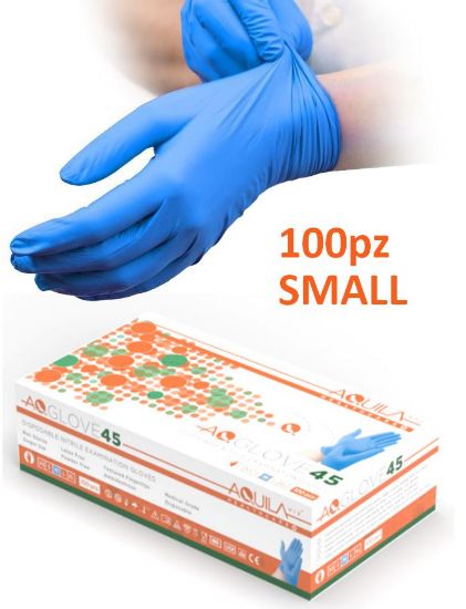 Picture of GUANTI NITRILE BLU 4,5gr Tg.S SMALL 100pz - AQUILA senza polvere