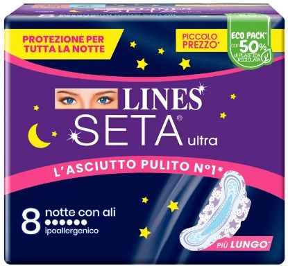 Picture of ASSORBENTI LINES SETA ULTRA NOTTE 8pz BLU