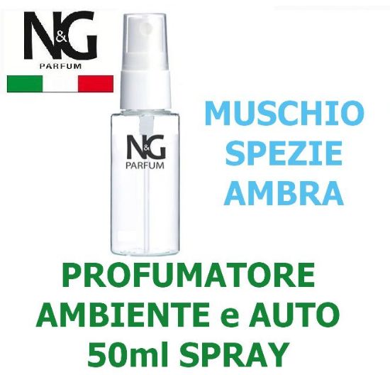 Immagine di PROFUMATORE SPRAY NG 50ml 1pz MUSCHIO SPEZIE AMBRA - AMBIENTE / AUTO - ECOLOGICO