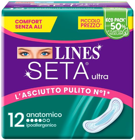 Picture of ASSORBENTI LINES SETA ULTRA ANATOMICO 1x12pz VERDE