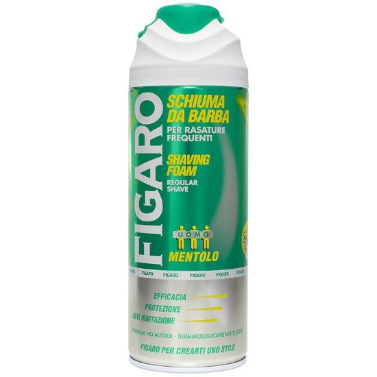 Immagine di SCHIUMA DA BARBA FIGARO 400ml MENTOLO 1pz VERDE NEW