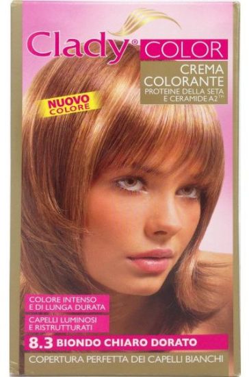 Picture of TINTA CREMA COLORANTE CAPELLI CLADY 1pz 8.3 BIONDO CHIARO DORATO