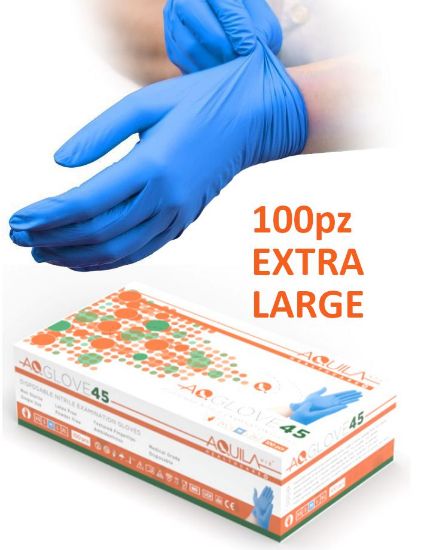 Picture of GUANTI NITRILE BLU 4,5gr Tg.XL EXTRALARGE 100pz - AQUILA senza polvere