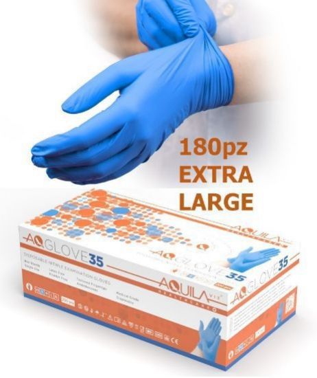 Picture of GUANTI NITRILE BLU 3,5gr Tg.XL EXTRA LARGE 180pz - AQUILA senza polvere