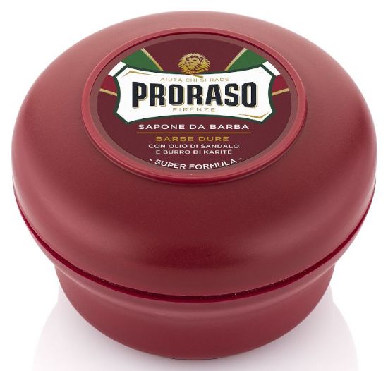 Immagine di SCHIUMA DA BARBA PRORASO CIOTOLA 150ml EMOLIENTE ROSSA 1pz - C6