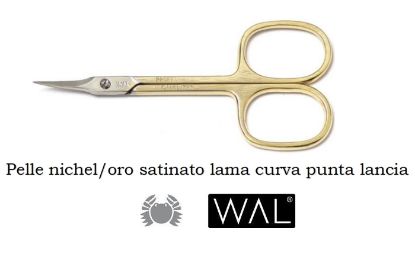 Immagine di FORBICE WAL FORBICE 606 PELLE ORO 1pz LAMA CURVA PROFESSIONAL