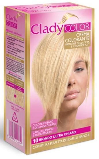 Picture of TINTA CREMA COLORANTE CAPELLI CLADY 1pz 10 BIONDO ULTRA CHIARO