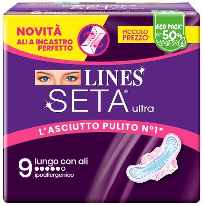 Immagine di ASSORBENTI LINES SETA ULTRA LUNGO ALI 1x9pz VIOLA