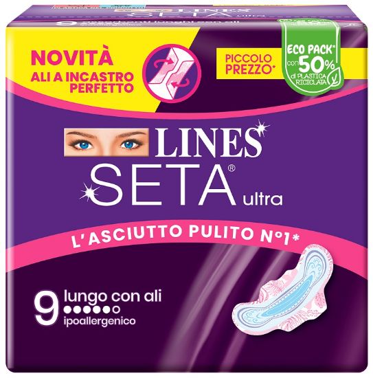 Picture of ASSORBENTI LINES SETA ULTRA LUNGO ALI 1x9pz VIOLA