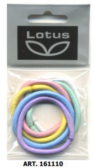 Immagine di ELASTICI PER CAPELLI LOTUS 6pz GRANDI COLORI ASSORTITI ART.12156