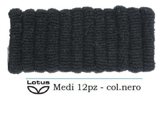 Immagine di ELASTICI PER CAPELLI LOTUS IN SPUGNA 12pz NERO MEDIO ART.5564