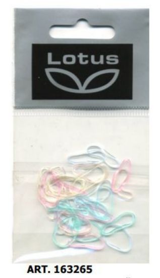 Picture of ELASTICI PER CAPELLI LOTUS IN GOMMA 36pz PICCOLI COLORI ASSORTITI ART.8851