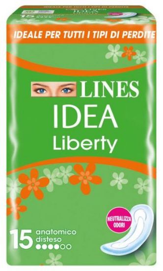 Picture of ASSORBENTI LINES IDEA 15pz LIBERTY ANATOMICO VERDE