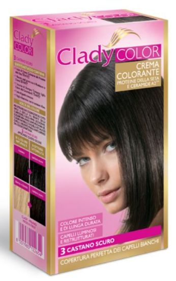 Picture of TINTA CREMA COLORANTE CAPELLI CLADY 1pz 3 CASTANO SCURO