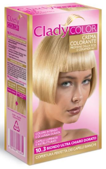 Picture of TINTA CREMA COLORANTE CAPELLI CLADY 1pz 10.3 BIONDO ULTRA CHIARO DORATO