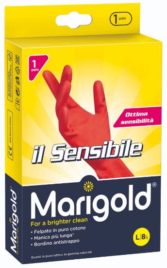 Immagine di GUANTI GOMMA SENSIBILE 1pz MIS. 8,5 Tg.L - MARIGOLD