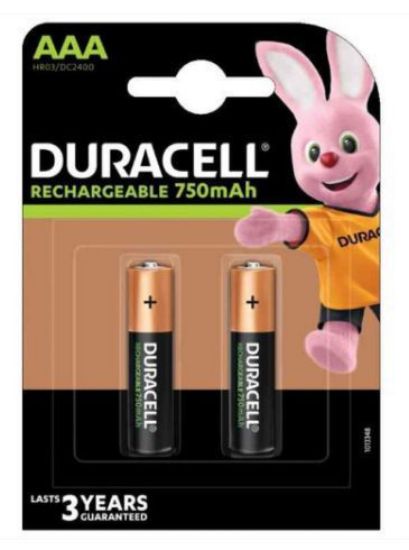 Picture of BATTERIE RICARICABILI DURACELL MINISTILO 1.2v 2x 1pz 750mAh