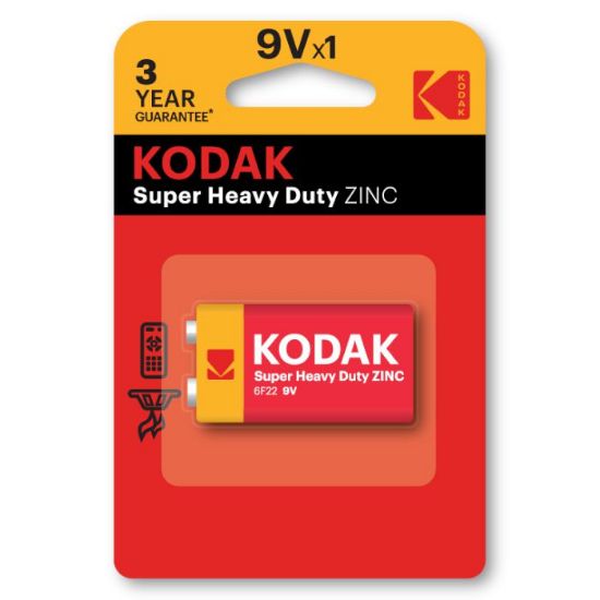 Picture of BATTERIE KODAK ZINC SUPER HEAVY DUTY 9V TRANSISTOR 9v 1x 1pz