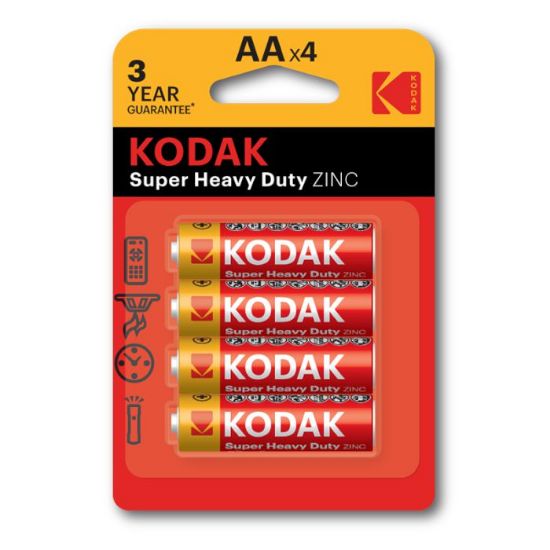 Immagine di BATTERIE KODAK ZINC SUPER HEAVY DUTY AA STILO 4x 1,5v