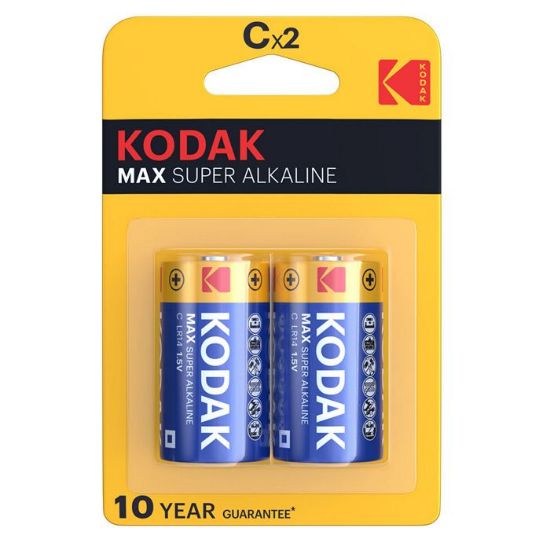 Immagine di BATTERIE KODAK ALKALINE MAX SUPER C 1/2 TORCIA 1.5v 2x 1pz