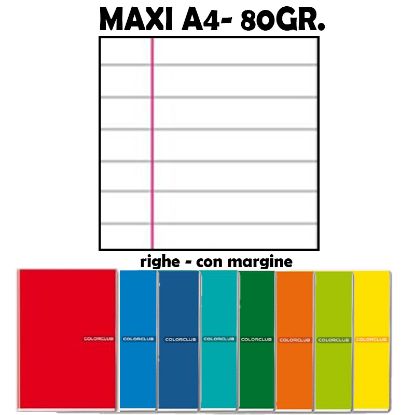 Picture of QUADERNI MAXI TINTA UNITA C rig 80gr - 10pz 21x29cm A4