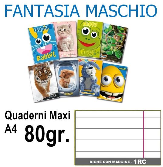 Picture of QUADERNI MAXI MASCHIO A RIGHE C rig 80gr - 5pz 21x29cm A4 - 4/5 elementari/medie/superiori