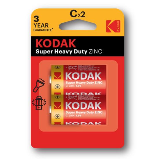 Picture of BATTERIE KODAK ZINC SUPER HEAVY DUTY C 1/2 TORCIA 2x 1,5v