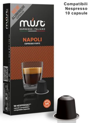 Immagine di CAFFE CAPSULE NP 10pz NAPOLI ALU - (compatibile Nespresso) MUST
