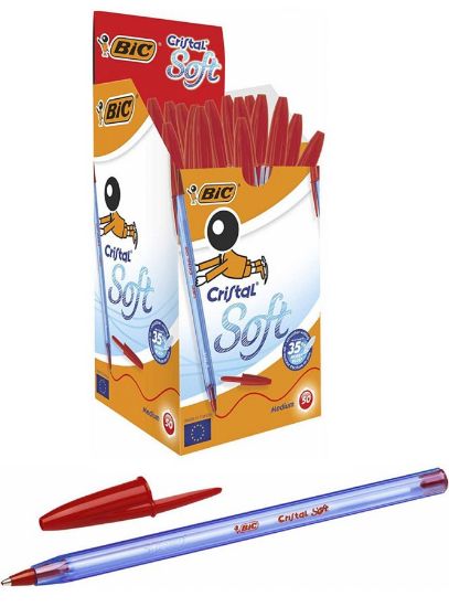 Picture of PENNA SFERA BIC CRISTAL SOFT 50pz ROSSO