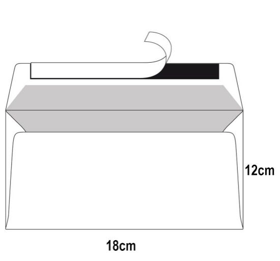 Picture of BUSTA LETTERA 12x18cm 90g BLASETTI SENZA FINESTRA CON STRIP 25pz BIANCA