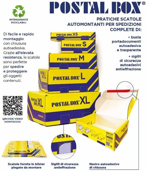 Picture of SCATOLE POSTALBOX SPEDIZIONE 1pz XS 34X24X6 AUTOMONTANTI