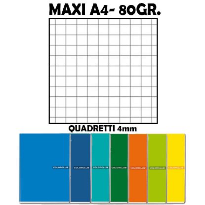 Picture of QUADERNI MAXI TINTA UNITA 4mm 80gr - 10pz 21x29cm A4 MEDIE/SUPERIORI