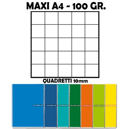 Picture of QUADERNI MAXI TINTA UNITA 10mm 100gr - 10pz 21x29cm A4