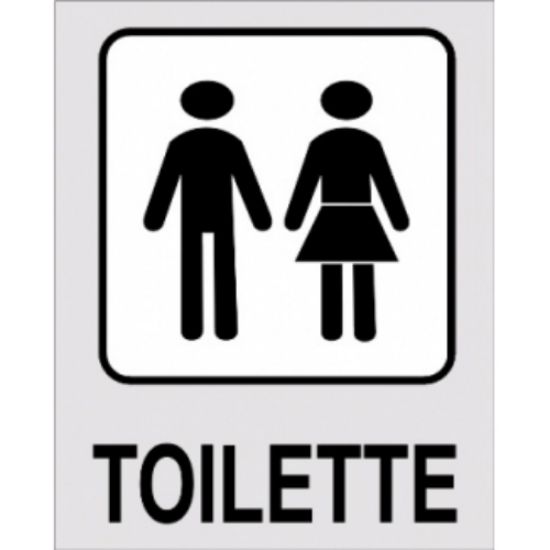 Immagine di TARGA ADESIVE 8X10 ARGENTO PICTOFIX TOILETTE 1pz