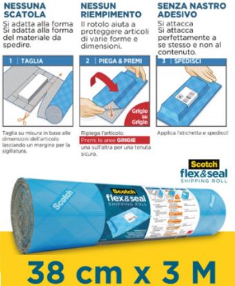 Picture of ROTOLO IMBALLO SPEDIZIONI 3M FLEX&SEALS 1pz - 38cm X 3mt