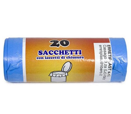 Picture of SACCHETTI IMMONDIZIA 48x60cm 20pz PATTUMIERA AZZURRI