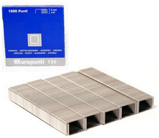 Immagine di PUNTI CUCITRICE 24/6 (126) 1000pz x 10scatole - UNIVERSALI GRANDI - 1555