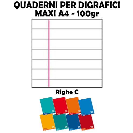 Picture of QUADERNI MAXI DISGRAFICI RIG. C 100gr - 6pz 21x29cm A4