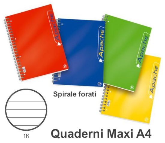 Immagine di QUADERNI MAXI TINTA UNITA SPIRALE A RIGHE 1R 5pz 140fg - 21X29 A4 SPIRIRALE FORATI - UNIVERSITA