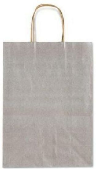 Picture of SACCHETTI SHOPPER TU ARGENTO 46x16x49cm 25pz CON MANICO CORDA