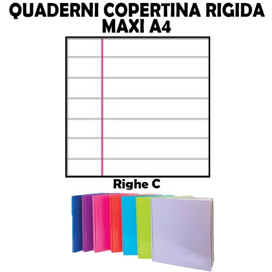 Picture of QUADERNI MAXI COPERTINA RIGIDA C rig 21X29 A4 5pz - 100 FOGLI