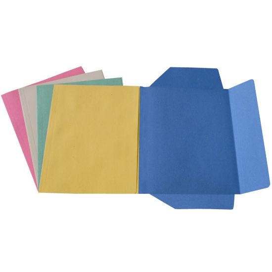 Immagine di CARTELLA MANILA 24x32cm 50pz 3 LEMBI COLORI ASSORTITI