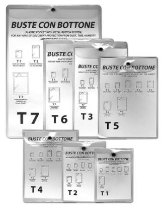 Picture of BUSTA CON BOTTONE TRASPARENTE  8,5x10cm 10pz IN PVC T1