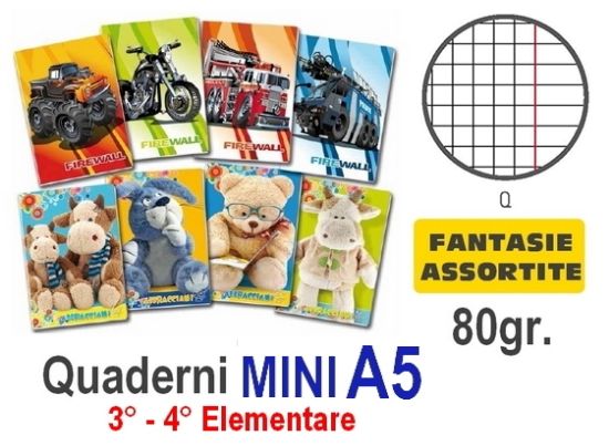 Picture of QUADERNI MINI FANTASIA Q 5mm 80gr - 10pz - 15X21 A5