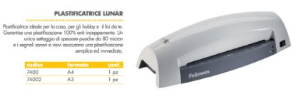 Immagine di PLASTIFICATRICE A3 LUNAR FELLOWES ECONOMICA