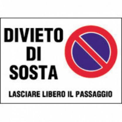 Picture of TARGA SOSTA VIETATA LASCIARE LIBERO PASSAGGIO 25X35 1pz