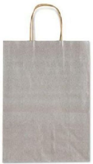 Picture of SACCHETTI SHOPPER TU ARGENTO 36x12x41cm 25pz CON MANICO CORDA