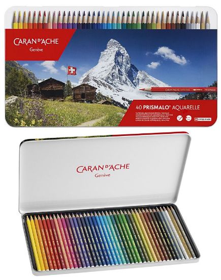 Picture of PASTELLI PRISMALO 40 COLORI CARAN D'ACHE SCATOLA IN METALLO